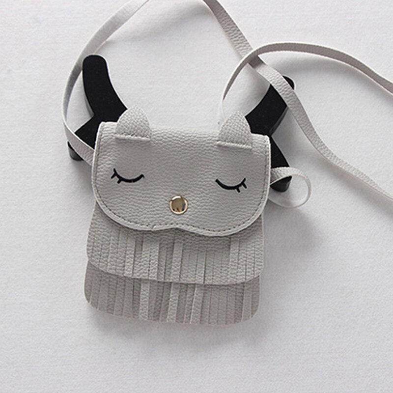 Mini bolso de hombro con borla para gatito, bolsa de hombro ligera y compacta con diseño encantador, regalo para cumpleaños y Día de los niños, 2024