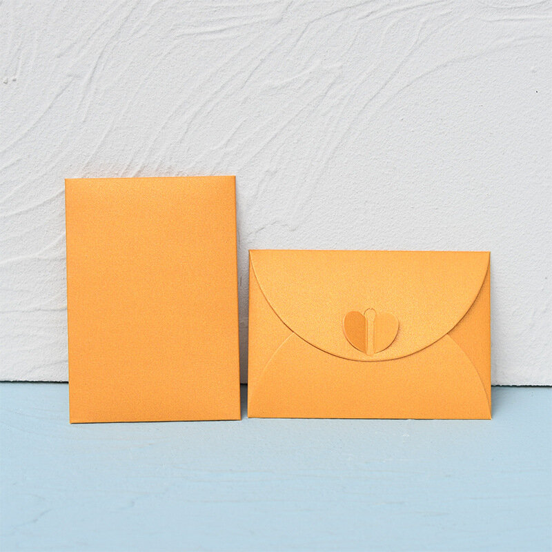 Mini Envelope de papel perolado colorido para convites de casamento, embalagem para pequenas empresas, alto grau, 250g, 50 peças por lote