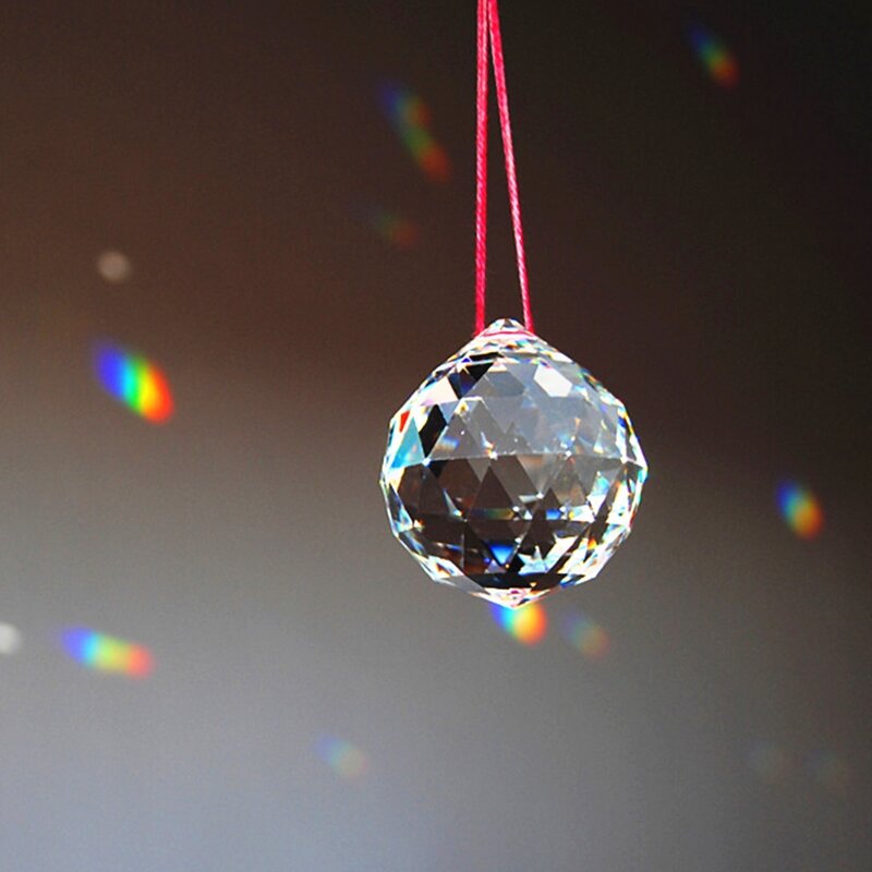 Прозрачный стеклянный призматический шар фэн-шуй, 15 мм, 1 шт.