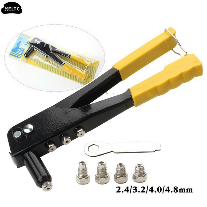 1Set Manual Hand Rivet Nut Gun Set With 2.4mm 3.2mm 4.0mm 4.8mm Hand Tools Rivet Nails For All-steel Sturdy Structure Instrument