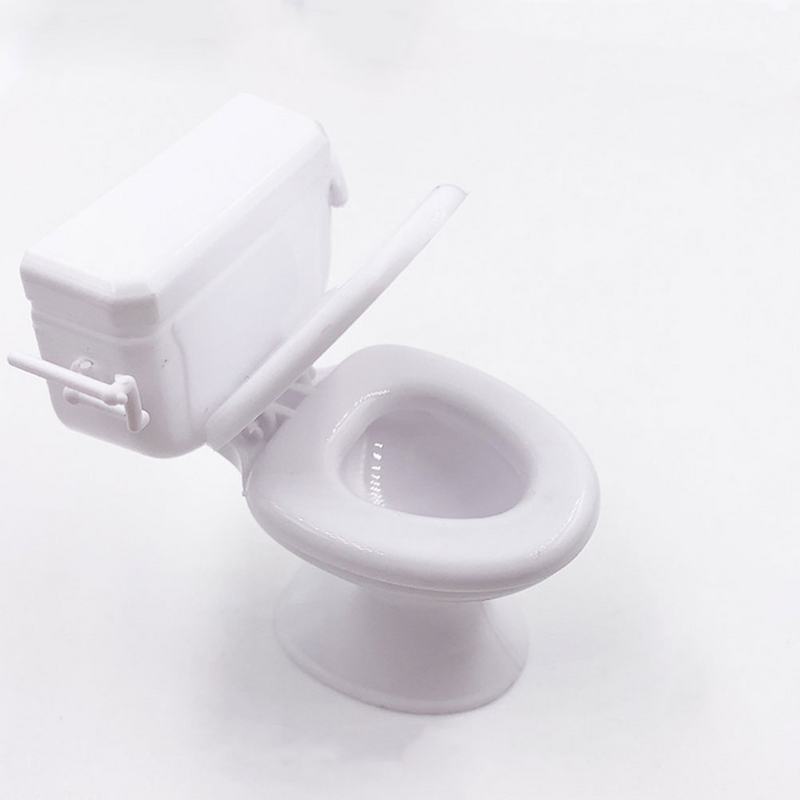Mini toaleta siedzisko zabawka dekoracyjna mebli miniaturowe toaleta wc zabawki małe ozdoba na wierzch tortu meble łazienkowe domek dla lalek