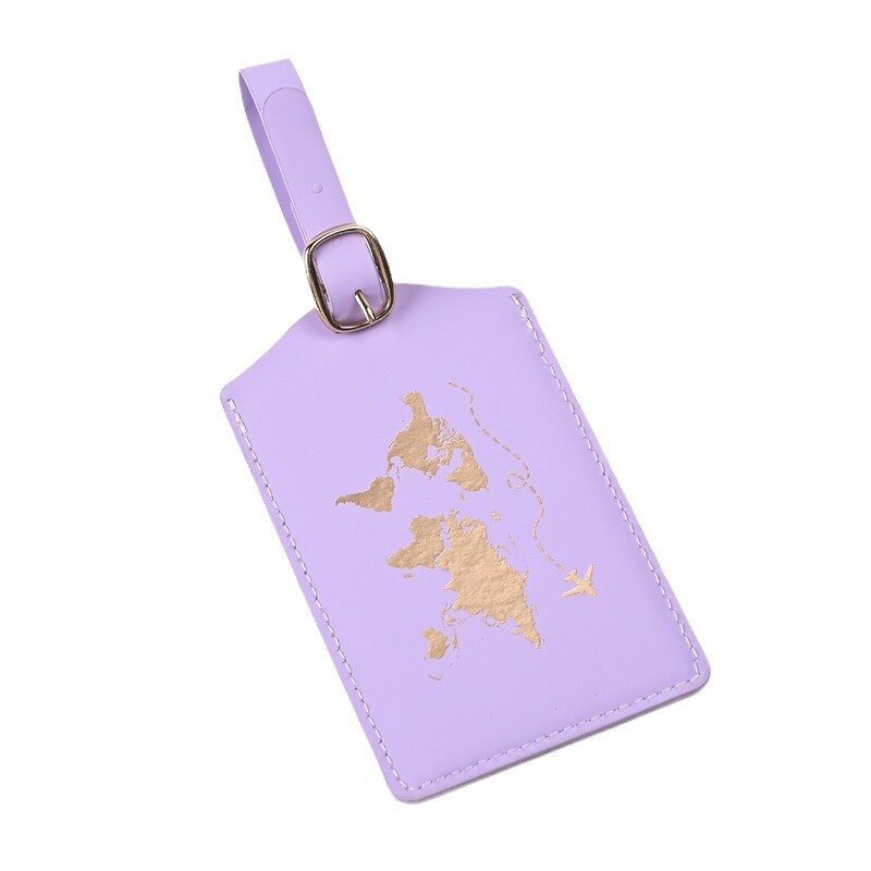 2024 New PU Leather Map Pattern Travel Luggage Tag Pass Boarding Pass Tags Suitcase Label Travel Tags Travel Accessories