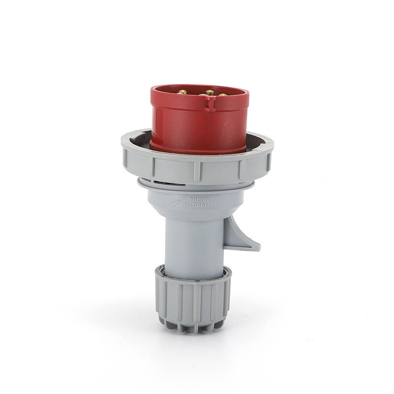 RED color cee 5in industrial male 32A 380V 0252 PCE IP67 mobile plug fast connector