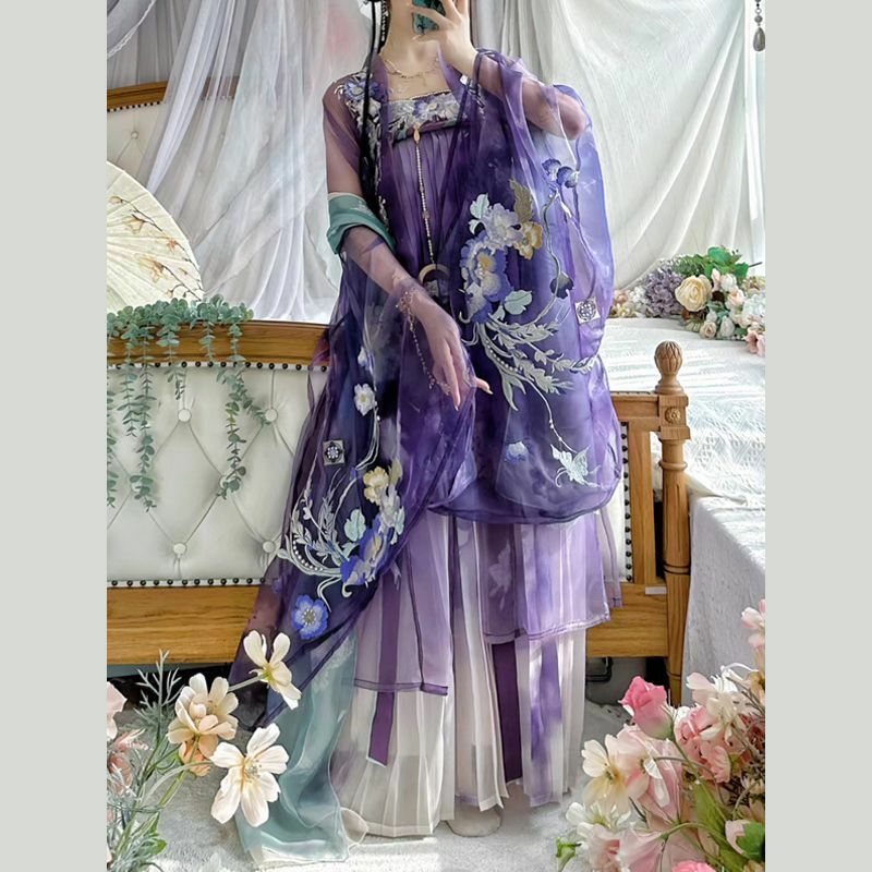 Chinese Hanfu Dress Women Ancient Carnival Fairy Cosplay Costume Embroidery Hanfu Birthday Party Outfit Dress Photography Show