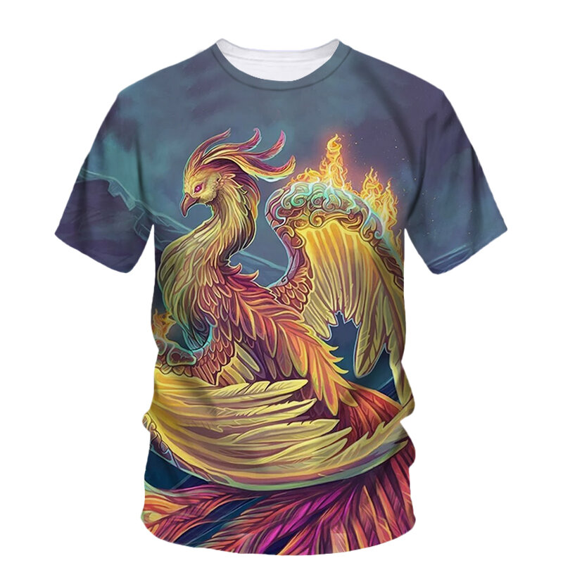 T-shirt graphique Phoenix pour homme, col rond, manches courtes, t-shirts unisexes, décontracté, amusant, Harajuku, imprimé, mode estivale, nouveau