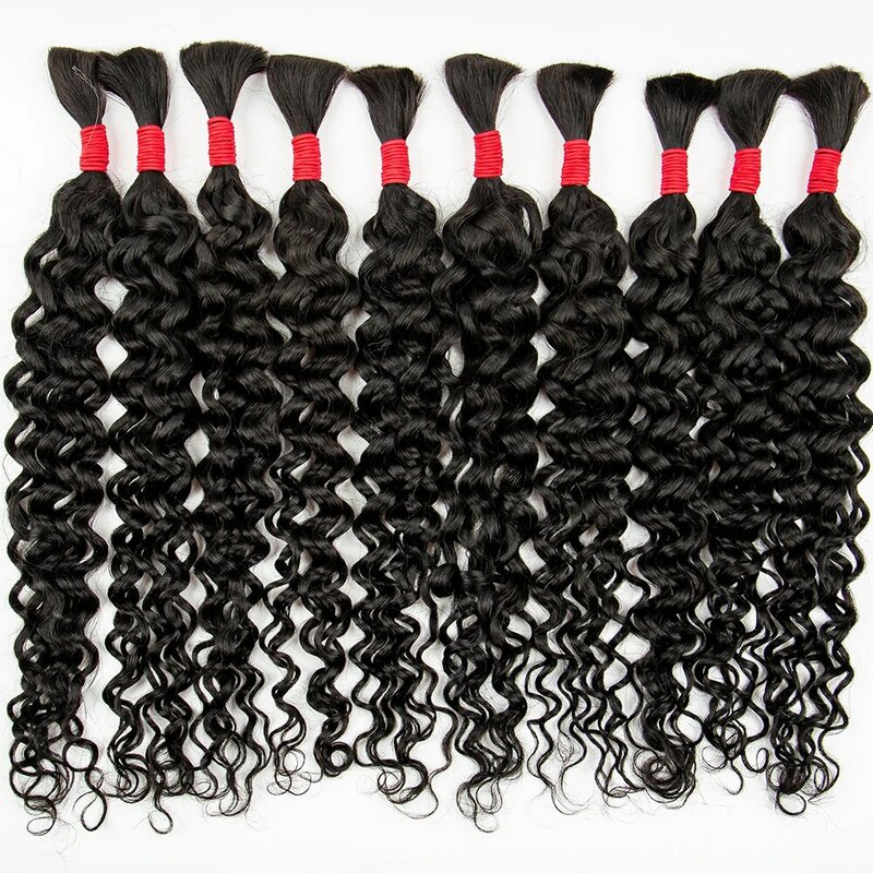 NABI Water Wave Bulks Human Hair Extensions for Braiding Curly Hair Bundles With No Weft Brazilian Human Hair For Salon