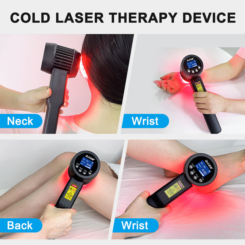 ZJZK Portable Cold Laser Therapy 650nmx10diodes+808nmx15diodes Infrared Laser Pain For Vertigo Ankle cervical vertebra pain