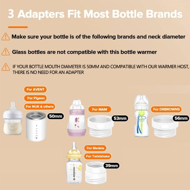 F62D Elektrischer Flaschenwärmer, wiederaufladbarer Flaschenwärmer, praktische und kompakte Milchwärmmaschine für die Fütterung