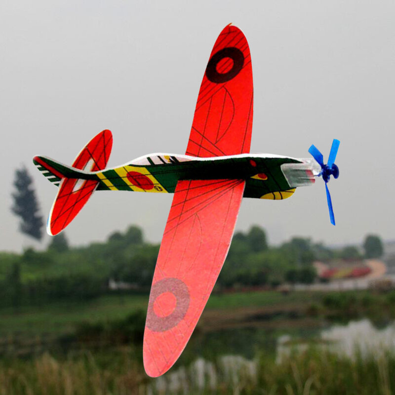 DIY Mainan Glider Kecil Pelontar Tangan untuk Anak-anak Model Perakitan Pesawat Busa Mainan Anak-anak Olahraga Luar Ruangan Hadiah Ulang Tahun