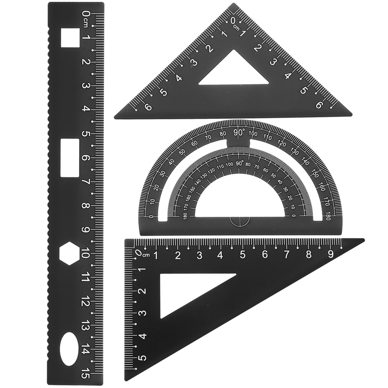 Set di cancelleria per attrezzi quadrati per macchinisti in metallo fai-da-te strumento robusto piastra triangolare Protractor test Machinist strumento quadrato per alunni