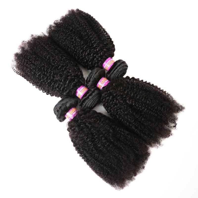 Extensiones de cabello humano rizado Afro, mechones de cabello Remy indio, Color Natural, doble trama, 1/3/5/7 piezas, juego completo, 50 g/PC