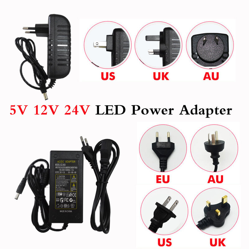 Dc 5V 12V 24V Power Adapter Voeding Ac 110V ~ 220V Verlichting Transformator 1A 2A 3A 4A 5A 6A 8A 10A Driver Voor Led Cctv Camera Router