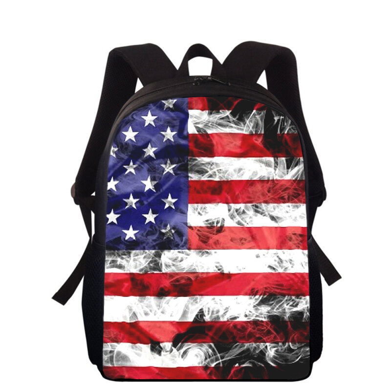 미국 국기 3D 프린트 어린이 배낭 초등 학교 가방, 소년 소녀 백팩, 학생 학교 책 가방, 16 인치