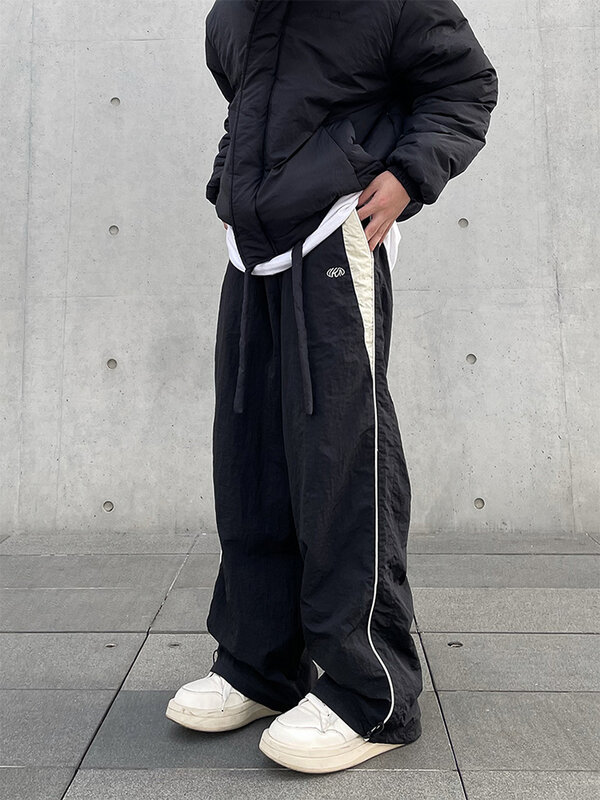 Уличная одежда Y2K для мужчин и женщин, шикарные брюки-карго в Корейском стиле Харадзюку, повседневные парашютные Tech штаны для женщин, спортивные джоггеры с широкими штанинами, одежда