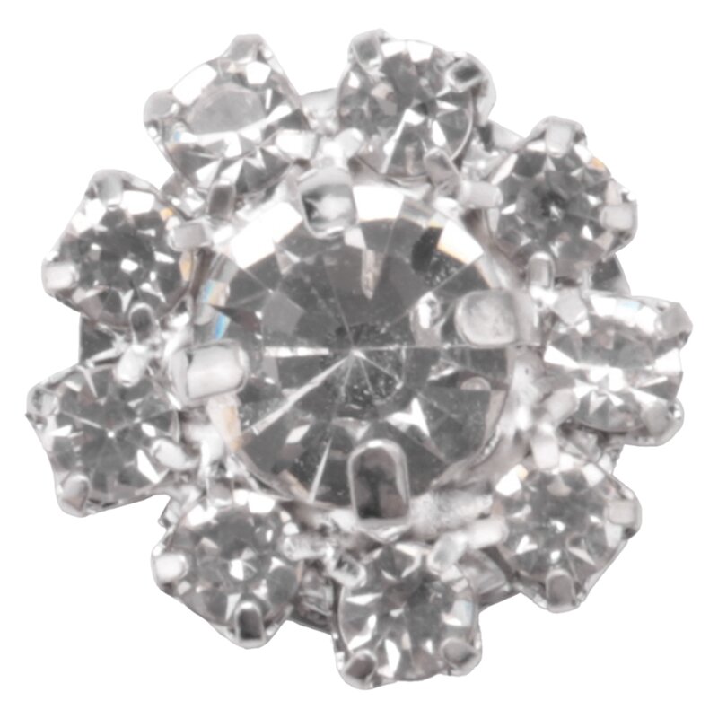 Botón de diamantes de imitación de cristal, decoración trasera plana, bricolaje, 15Mm, 20 piezas, transparente