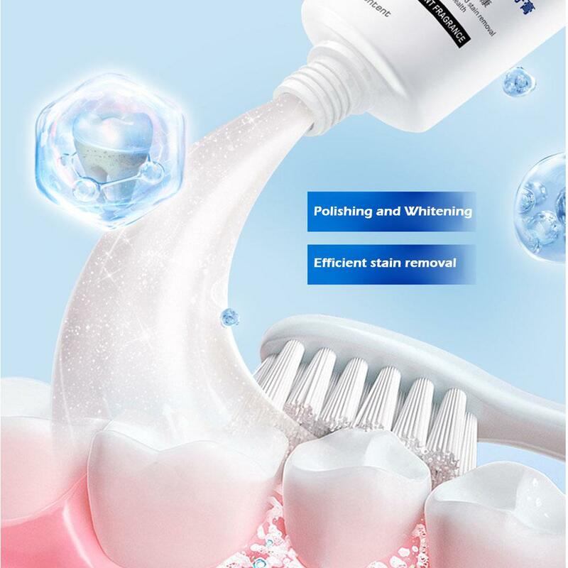 Dente branquear creme dental, Pare o sangramento dos dentes, Inchaço da decadência da limpeza, Dentes profundos, Evitar a goma enzimática, V3r1, 100g