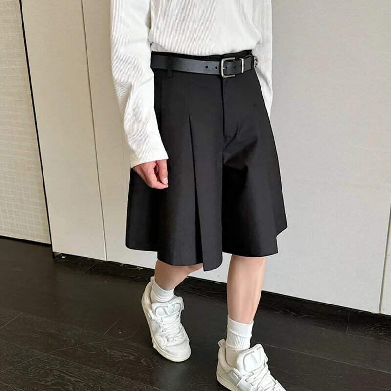 IEFB Three Dimensional Pleated Suit Shorts Men's 2024 New Summer All-match Personality Women Culottes Male Fashion Trend 9C5847