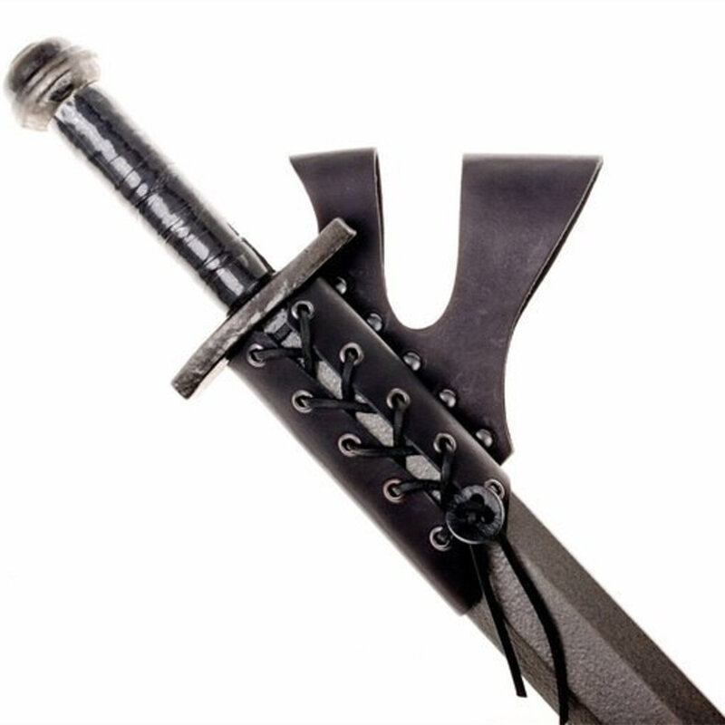 Średniowieczny wiking skóra bydlęca pochwa na miecz wieszak na miecz Cosplay halloweenowej aranżacji rekwizyty na występy