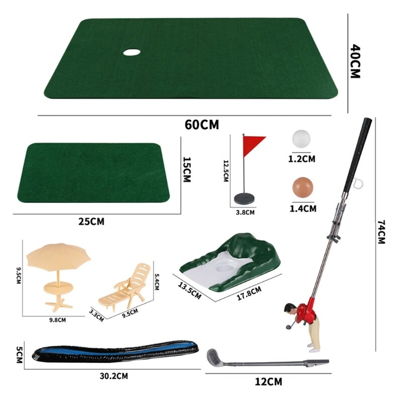 Minitype Juego golf para interiores Juego golf divertido Juego golfista Juego accesorios golf