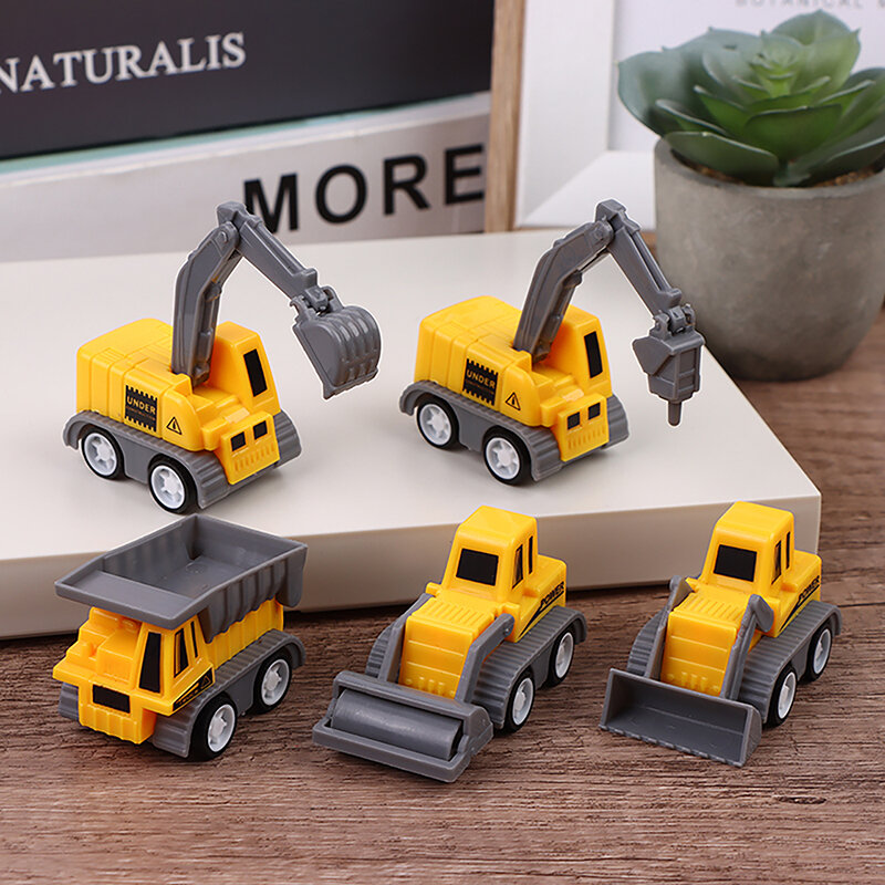 5 pz/set blocchi di costruzione giocattolo per bambini educativi modello di veicolo di ingegneria Mini auto escavatore gru dumper