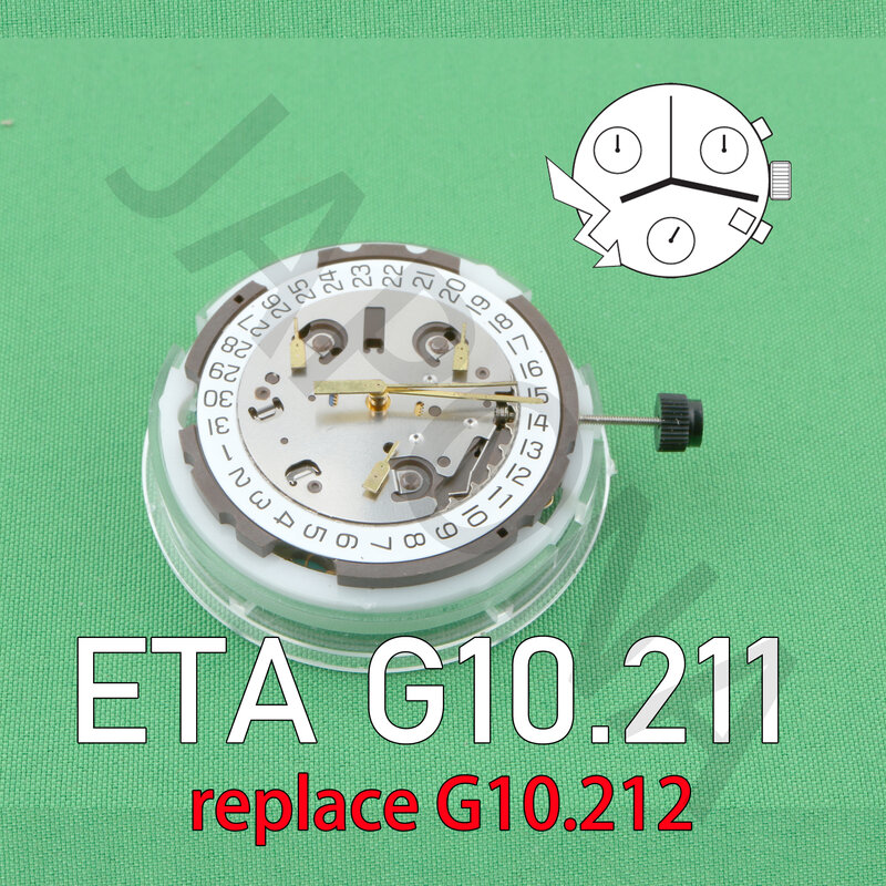 ETA G10.211 Movement 4-Point 6-Pin G10.212 Universal V8 Quartz Watch Movement Replacement Accessories replace G10.212 movement