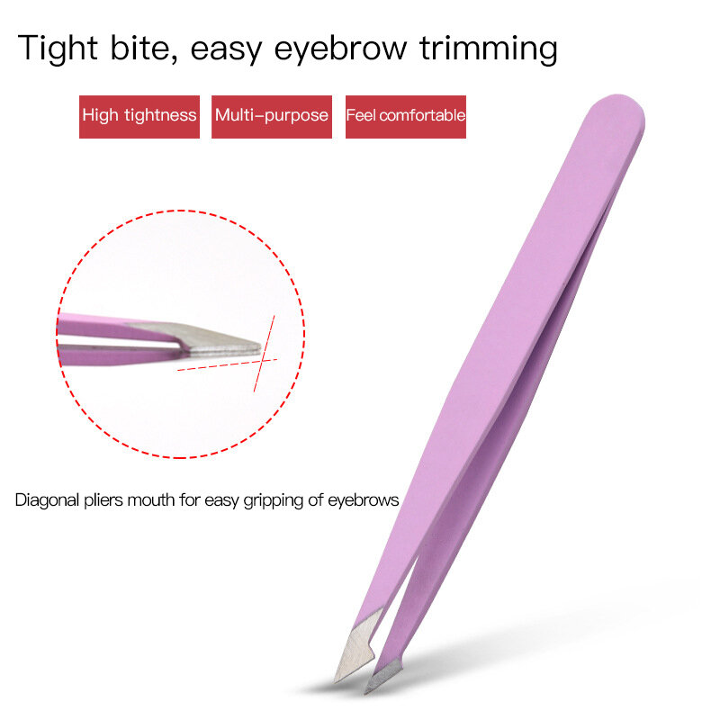 1~8PCS Styles Tip Flat Eyebrow Tweezers Stainless Steel Point Tip Slant Hair Removal Beauty Makeup Tool Accessory Lash Tweezers