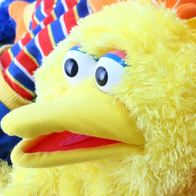 Boneka tangan karakter Sesame StreNging besar asli boneka Elmo kartun lembut hadiah ulang tahun untuk anak-anak hadiah Tahun Baru
