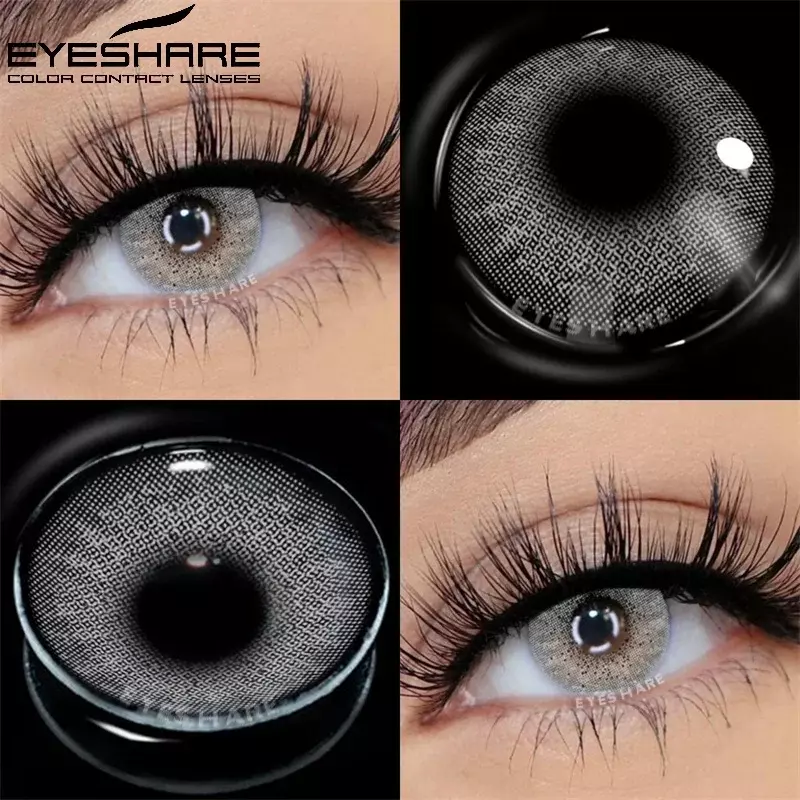 1 пара цветных контактных линз EYESHARE натуральный вид серые линзы для глаз коричневые контактные синие линзы Быстрая доставка зеленые линзы для глаз