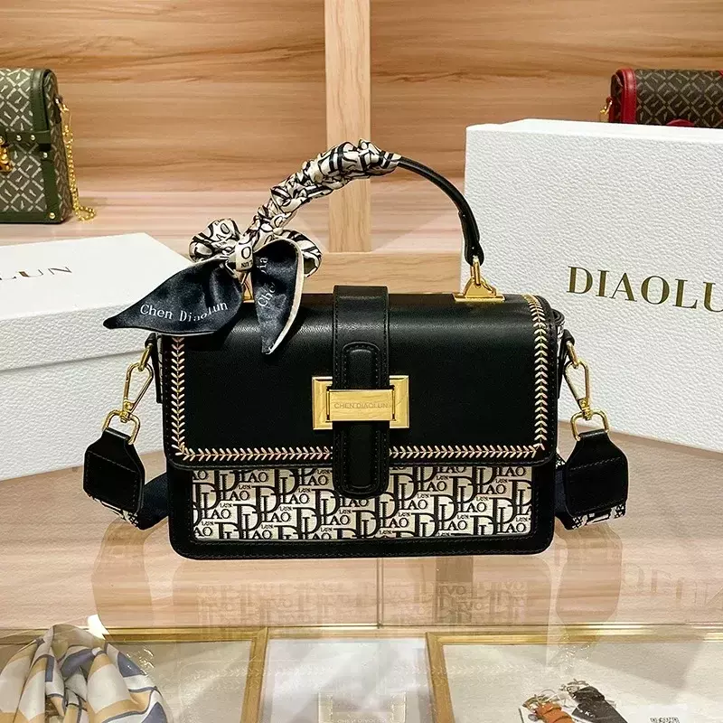 Famous Designer Luxury Brand Brand Panelled Small Square Bags High Quality Shoulder Messenger Bags Fashion Women Leather Handbag