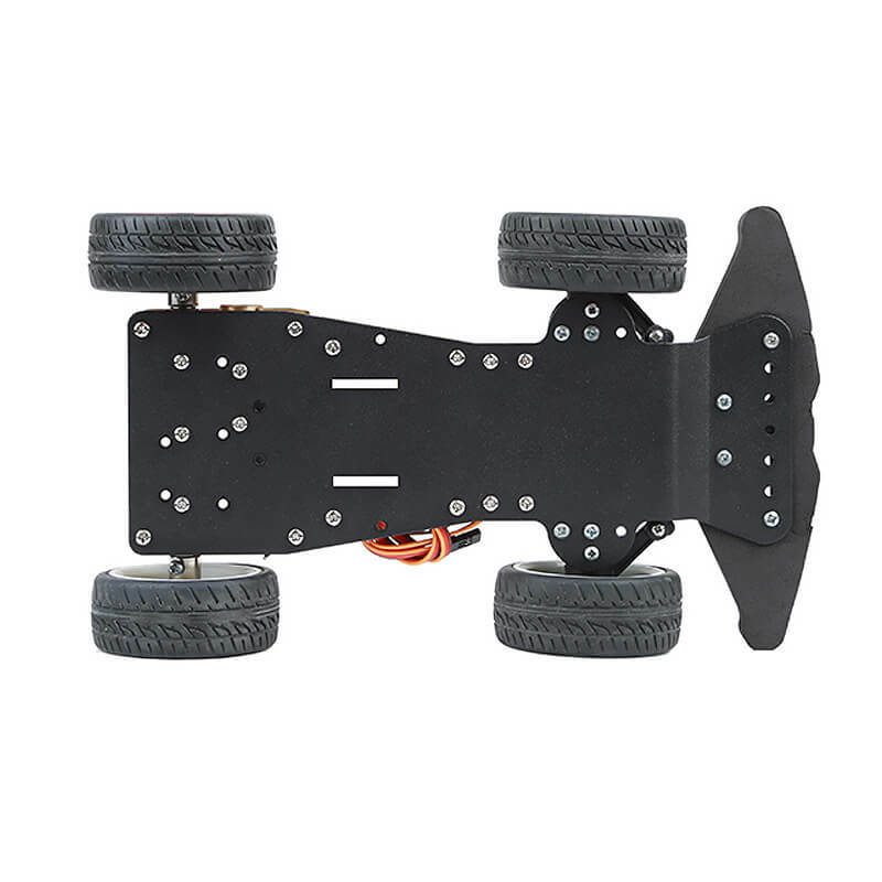 Chasis inteligente para coche Arduino, Kit de rodamiento Servo de Metal, Control de engranaje de dirección, 4 ruedas, bricolaje