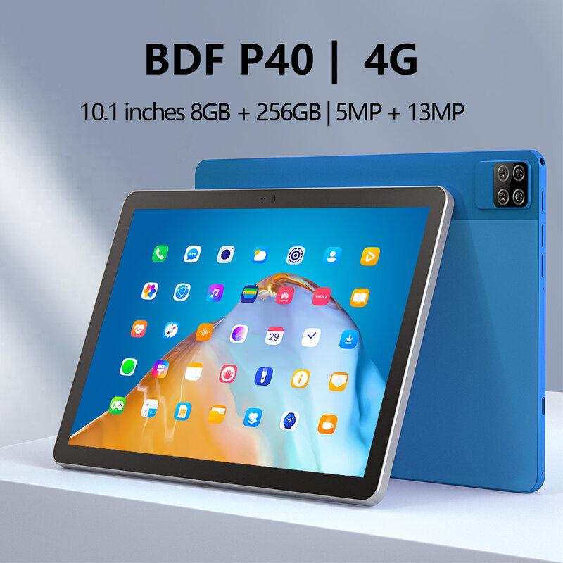 Nouvelle tablette Android 12 de 10.1 pouces, 8 Go + 256 Go, avec carte Sim Octa Core, 3G, 4G, avec Wifi, IPS, LCD