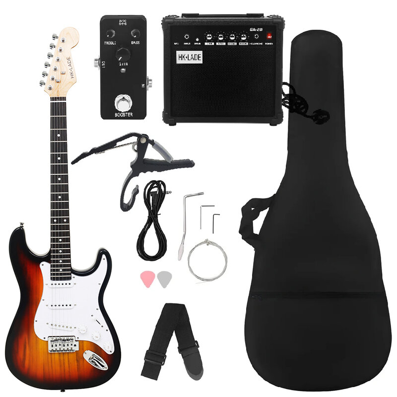 6 String 39 Inch Sunset Electric Guitar 22Frets Campus Student Rock Band Trendy Play Electric Guitar Pairing Beginner Set
