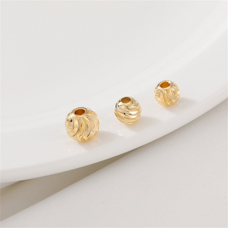 Perline di filo d'oro 14K separate da perline sciolte accessori per collana di braccialetti di perline fatti a mano fai da te con materiali di perline L142