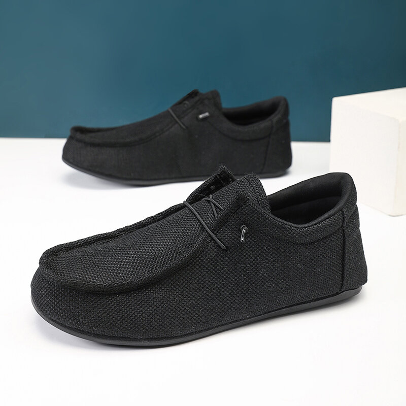 YRZL 2024 New Men Loafers Casual Canvas Shoes High Quality Soft Spring Flats Breathable Lightweight Comfortable Footwear for Man