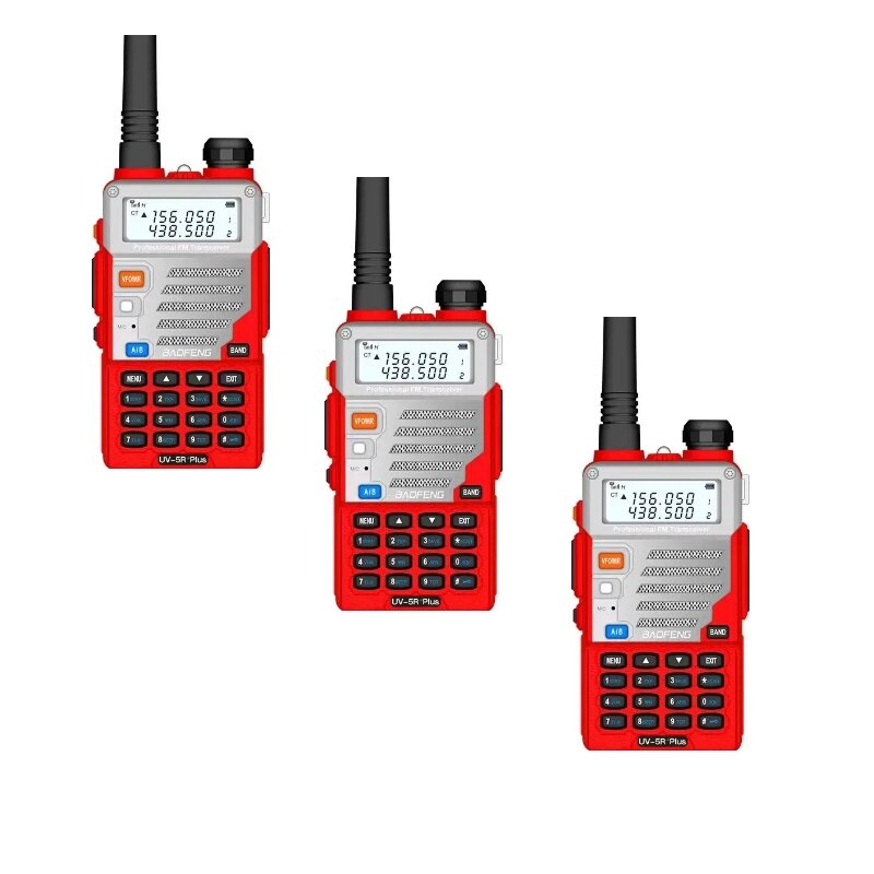 Baofeng UV-5R Plus Walkie Talkie penerima Radio dua arah, penerima sinyal multi-segmen kapasitas tinggi saluran 128 senter