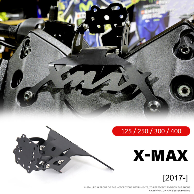 Telefone da motocicleta gps navigaton placa suporte barra de montagem apto para yamha X-MAX xmax 125 250 300 400 xmax125 xmax250 xmax300 xmax400