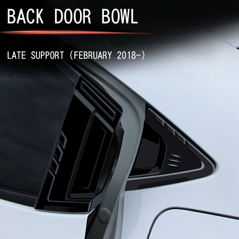 กรอบบานเกล็ดชัตเตอร์สามเหลี่ยมกระจกหลังรถยนต์สีดำมันวาวสำหรับ Honda HRV HR-V VEZEL 2021 2022หน้าต่างด้านข้าง