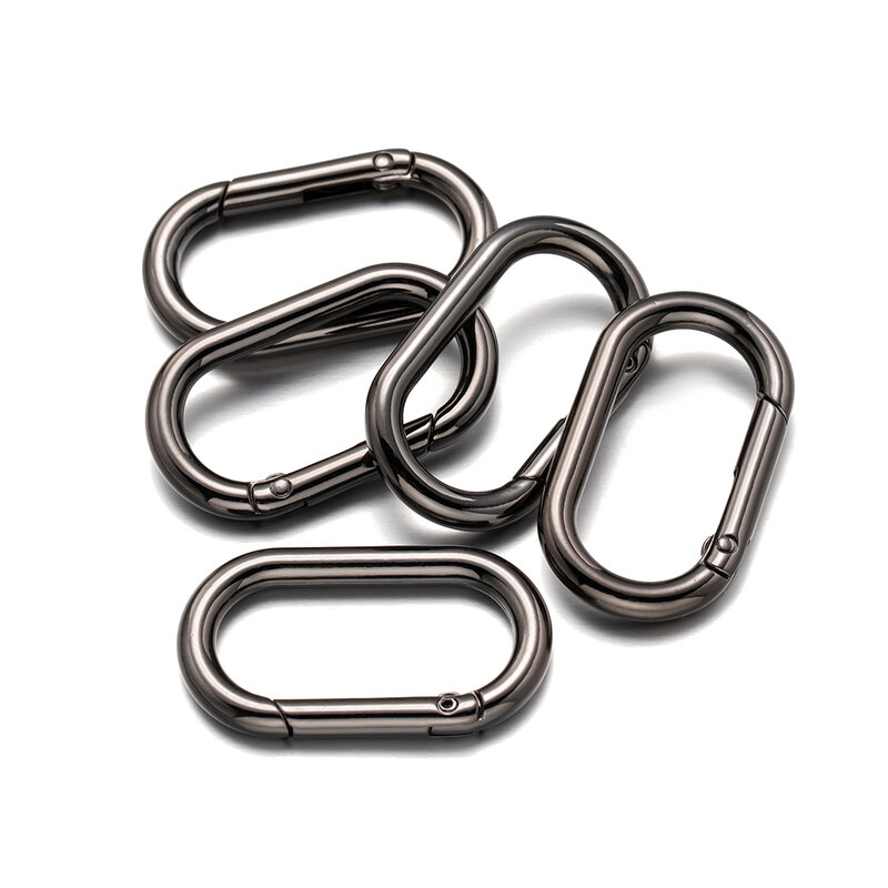 5Pcs Metal Oval Ring Spring Openable Clasps Clip Buckle Keyring For DIY Keychain Bag Pendant Connector Carabiner Jewelry Making