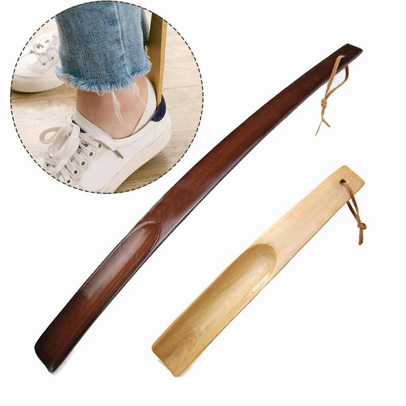 Estilo curto sapato levantador sapato wear shoehorn doméstico estilo longo madeira maciça preguiçoso sapato wearer sapato grill criativo