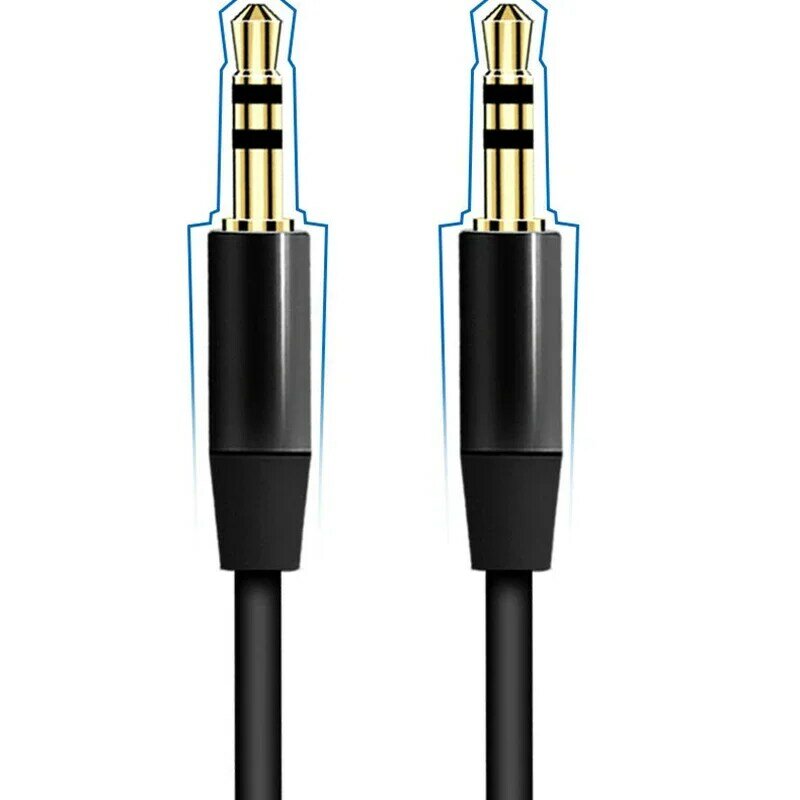 Cable de extensión de Audio con conector de 3,5mm, conector auxiliar macho a macho de 3,5mm, chapado en oro, para coche, Xiaomi, auriculares, altavoz auxiliar