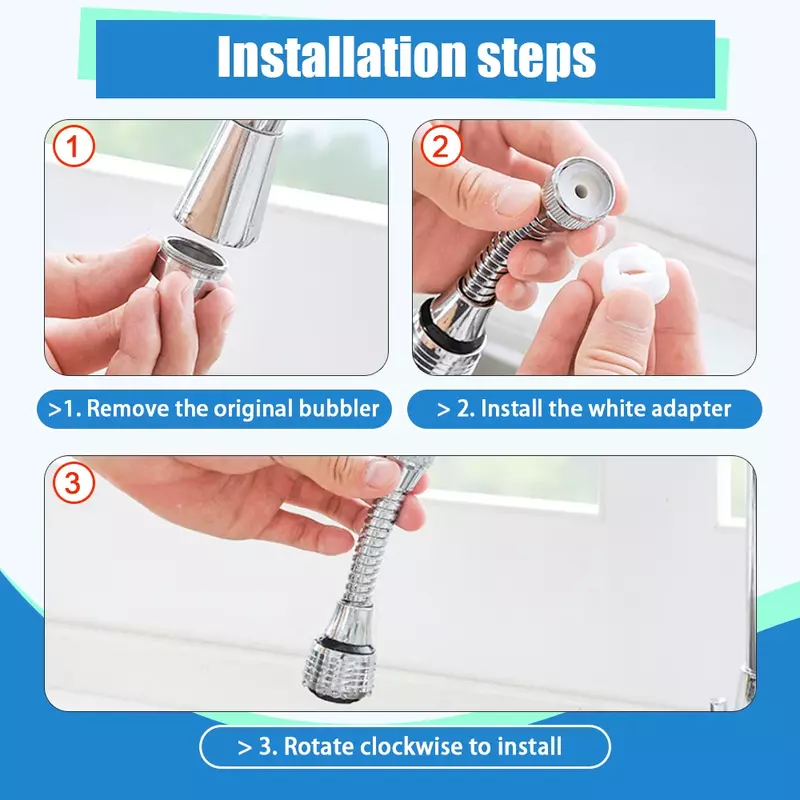 2 Types Kitchen Faucet Water Saving High Pressure Nozzle Faucet Adapter Bathroom Sink Spray Bathroom Shower Swivel Accessories