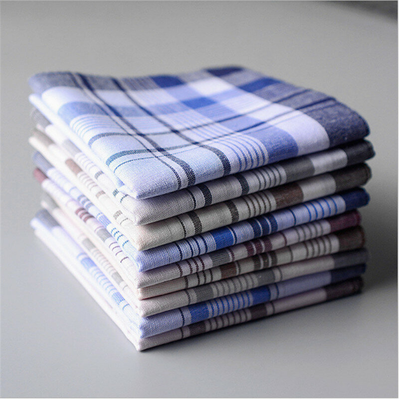 1 pz quadrato Plaid Stripe fazzoletti da uomo classico Vintage tasca tasca asciugamano in cotone per la festa di nozze 38*38cm colore casuale nuovo