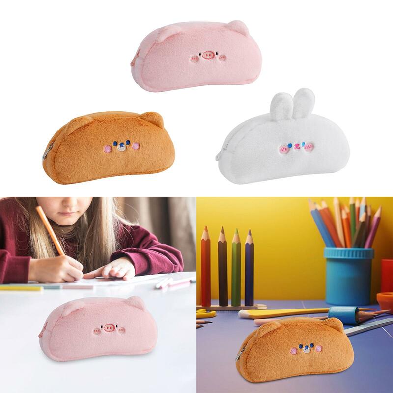 Plush Pencil Case Stuffed Animal Stationery Pouch for Home Students Children