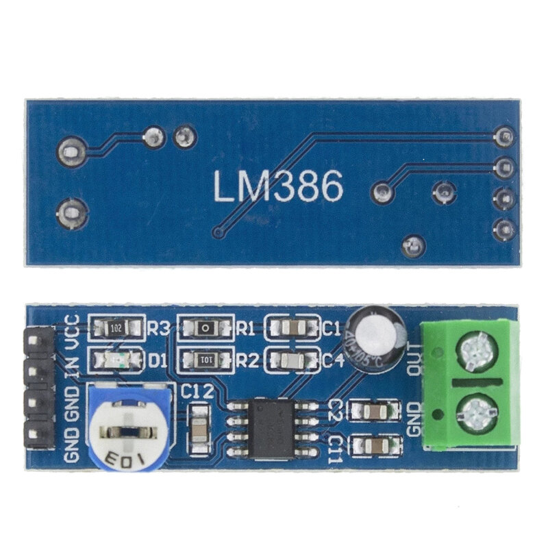 LM386 وحدة مكبر الصوت 200 مرة 5 فولت-12 فولت المدخلات 10K مقاومة قابل للتعديل