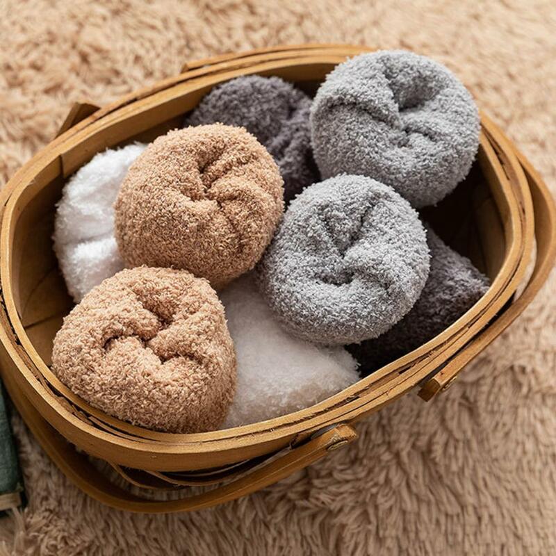 Calcetines gruesos de felpa para hombre y mujer, medias de lana de Coral esponjoso, Color caramelo, cálido, Invierno