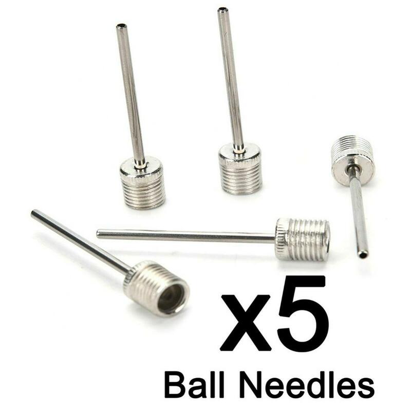 5 buah AS jenis logam Inflator bola jarum Pin untuk basket sepak bola olahraga bola Inflating pompa jarum katup udara jarum Adaptor