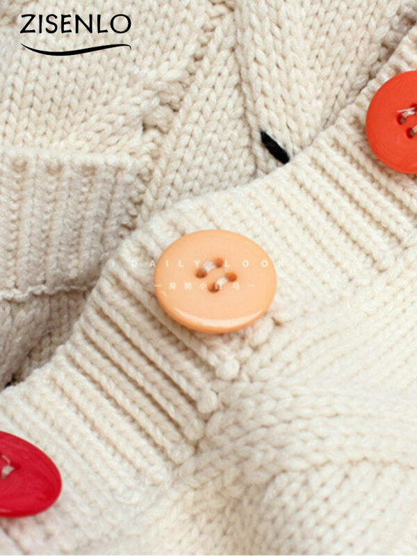 Suéter holgado de estilo perezoso para mujer, Chaqueta corta bordada a mano, cárdigan de gran tamaño, otoño e invierno, 2022