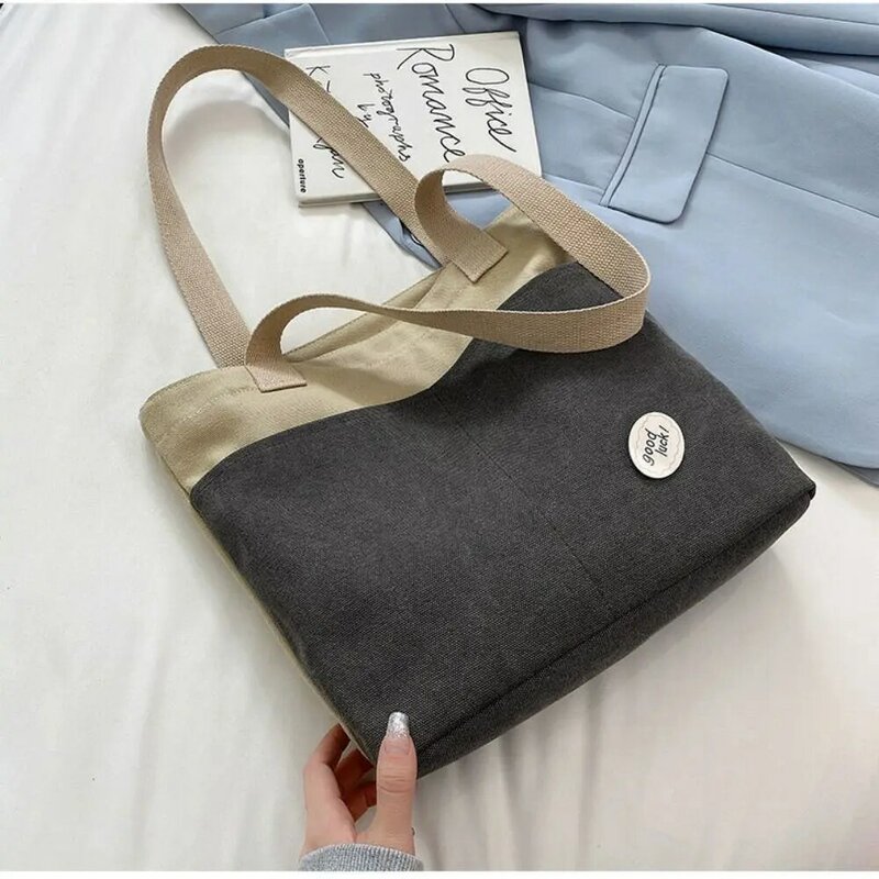 Вместительная женская сумка-тоут, удобная тканевая Сумочка с продвинутым ощущением для шитья, Модная студенческая сумка для колледжа