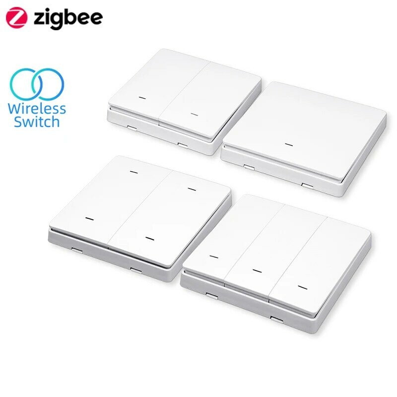Lonsonho Tuya Zigbee Wireless Smart Scene Switch 1 2 3 4 Gang Remote Controller Sticker Switches Compatible ZHA Zigbee2MQTT