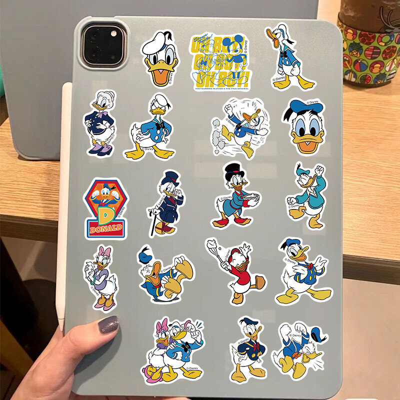 50 buah stiker grafiti kartun imut Disney Donal Bebek stiker alat tulis bagasi buku harian buku tempel telepon Laptop mainan anak perempuan
